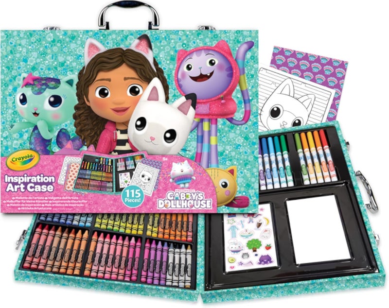 CRAYOLA - Inspiration Art Case, Gabby's Dollhouse Painting Case, Ideal for Drawing and Colouring, 115 Pieces, Markers, Colouring Pencils and Pens, 04-2966